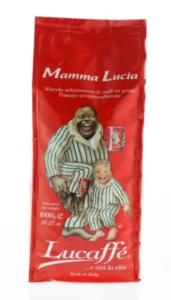 Lucaffé Espressobohnen Mamma Lucia 1kg -Eureka Verkaufs Shop 1036 Lucaffe Mamma Lucia 1000g Bohne Beutel hinten 1280x1280