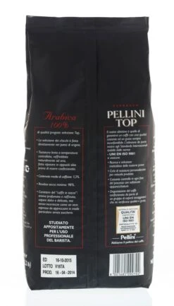 Pellini Top Class 100% Arabica 1kg Kaffee Bohnen - Espresso -Eureka Verkaufs Shop 1137 Pellini TOP 100 Arabica 1000g Bohne Beutel hinten 1280x1280