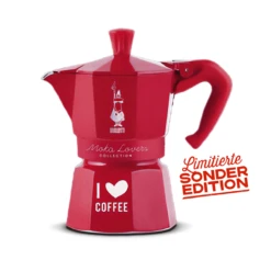 AKTION - Bialetti Moka Express Rot - In Moka Lovers Sonderedition - 3 Tassen