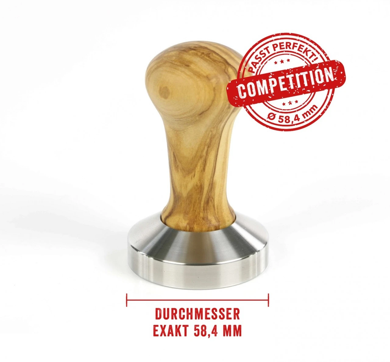 MOTTA Tamper Olivenholz 58,4 Mm Competition 3 MOTTA Tamper Olivenholz 58,4 Mm Competition