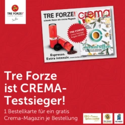 Tre Forze Espresso 1kg Bohnen -Eureka Verkaufs Shop ESP Aktion Startseite Header 3Spalten 2018 06 CremaMagazinTreForze v1 01 FacebookInsta 1280x1280