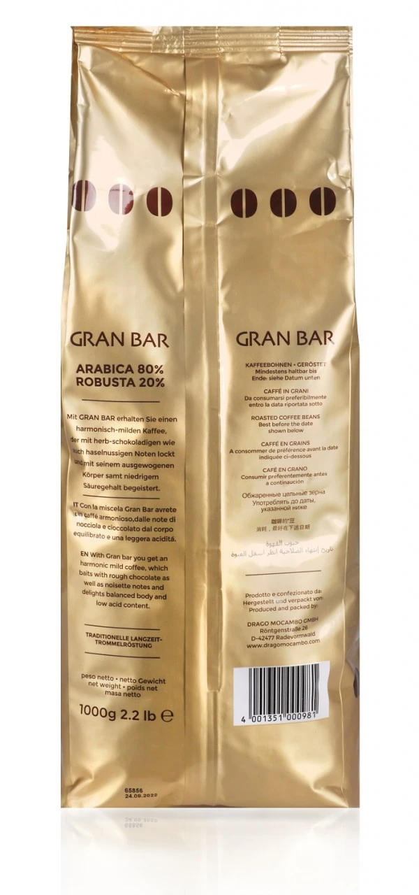 Mocambo Espressobohnen ORO Gran Bar 1kg 4 Mocambo Espressobohnen ORO Gran Bar 1kg – Bild 2