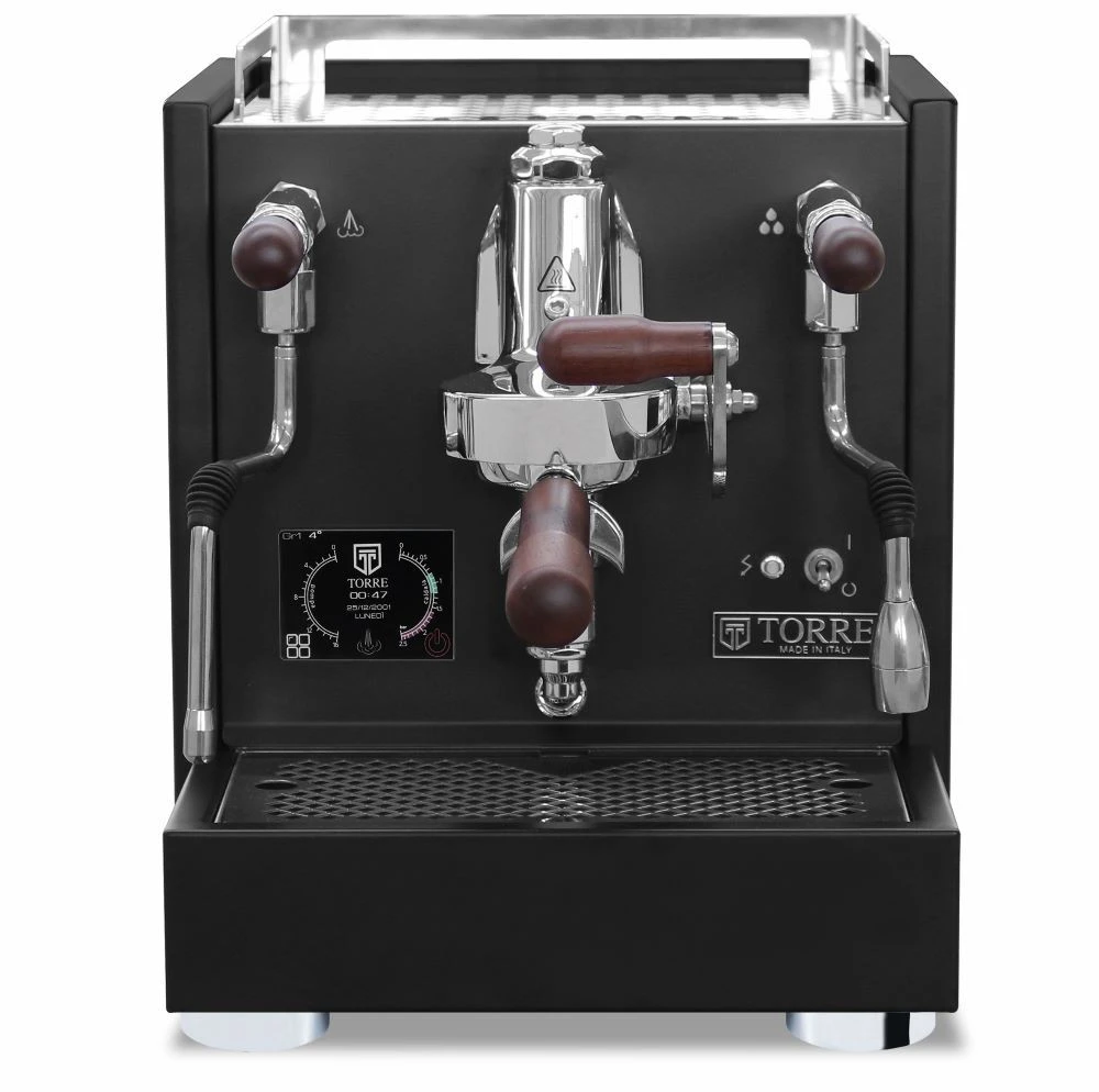 Torre Peppina Nussholz Mit Rotationspumpe In Schwarz - Dualboiler 3 Torre Peppina Nussholz Mit Rotationspumpe In Schwarz - Dualboiler