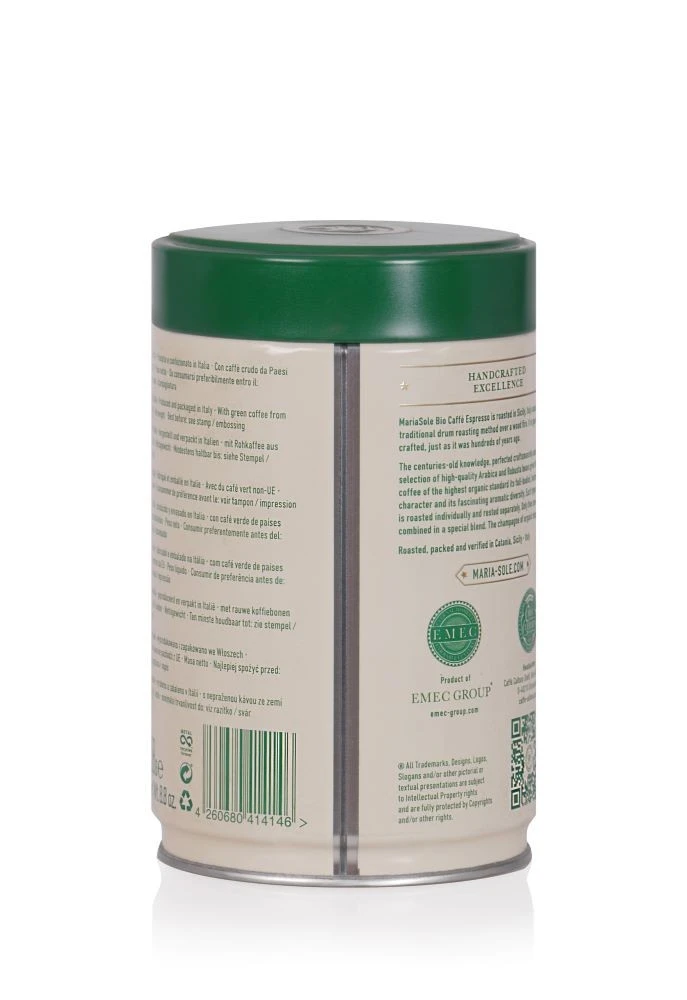 MariaSole Bio Espresso 250g Bohnen In Der Dose 4 MariaSole Bio Espresso 250g Bohnen In Der Dose – Bild 2